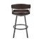 Armen Living Chelsea 25" Swivel Counter Stool with Java Silver Finish and Chocolate Faux Leather LCCSBAJVCHO26 - alternate 8